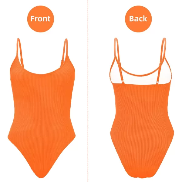 Zando One Piece Bathing Suit for Women 2024 Sexy Swimsuit Tummy Control Swimsuits Womens Ribbed Swimwear Slimming Swim Suit