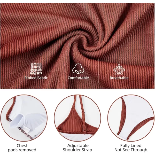 Zando One Piece Bathing Suit for Women 2024 Sexy Swimsuit Tummy Control Swimsuits Womens Ribbed Swimwear Slimming Swim Suit