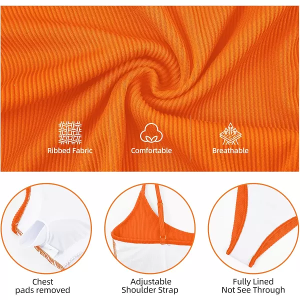 Zando One Piece Bathing Suit for Women 2024 Sexy Swimsuit Tummy Control Swimsuits Womens Ribbed Swimwear Slimming Swim Suit
