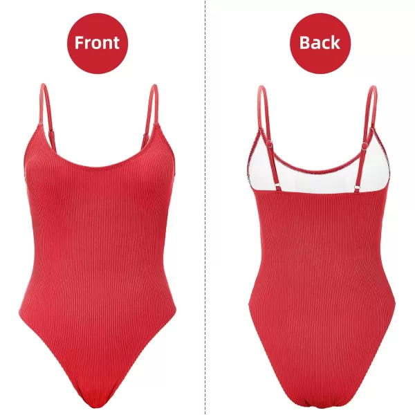 Zando One Piece Bathing Suit for Women 2024 Sexy Swimsuit Tummy Control Swimsuits Womens Ribbed Swimwear Slimming Swim Suit
