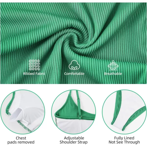 Zando One Piece Bathing Suit for Women 2024 Sexy Swimsuit Tummy Control Swimsuits Womens Ribbed Swimwear Slimming Swim Suit