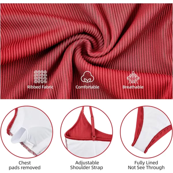 Zando One Piece Bathing Suit for Women 2024 Sexy Swimsuit Tummy Control Swimsuits Womens Ribbed Swimwear Slimming Swim Suit