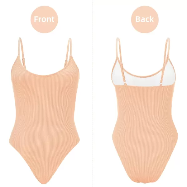 Zando One Piece Bathing Suit for Women 2024 Sexy Swimsuit Tummy Control Swimsuits Womens Ribbed Swimwear Slimming Swim Suit