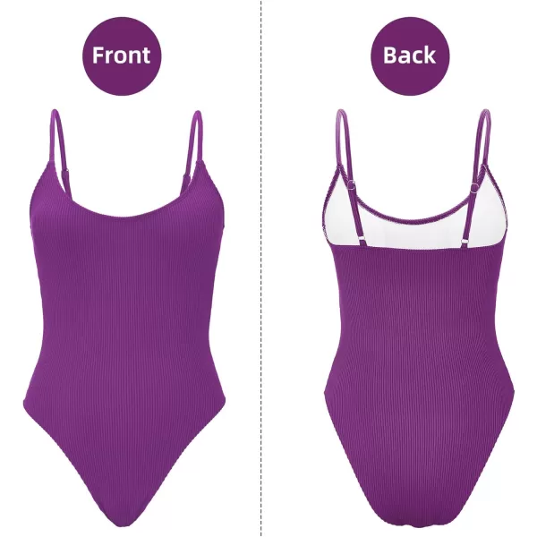 Zando One Piece Bathing Suit for Women 2024 Sexy Swimsuit Tummy Control Swimsuits Womens Ribbed Swimwear Slimming Swim Suit