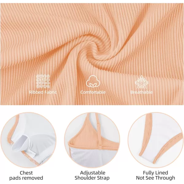 Zando One Piece Bathing Suit for Women 2024 Sexy Swimsuit Tummy Control Swimsuits Womens Ribbed Swimwear Slimming Swim Suit