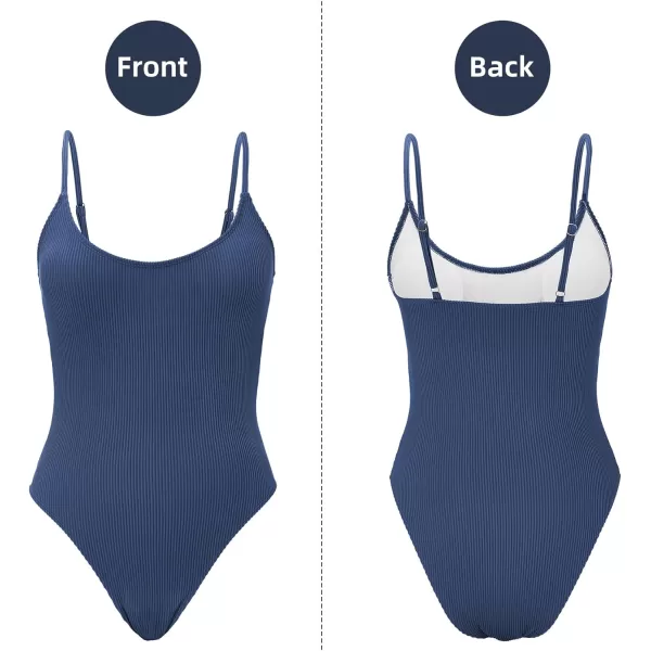 Zando One Piece Bathing Suit for Women 2024 Sexy Swimsuit Tummy Control Swimsuits Womens Ribbed Swimwear Slimming Swim Suit