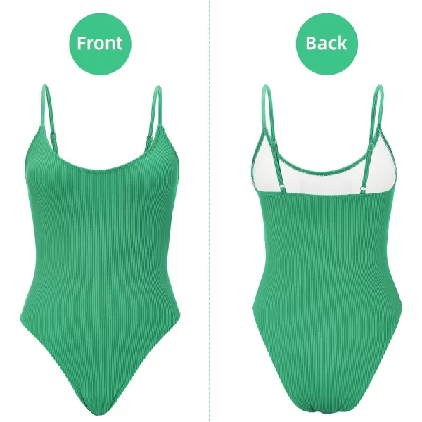 Zando One Piece Bathing Suit for Women 2024 Sexy Swimsuit Tummy Control Swimsuits Womens Ribbed Swimwear Slimming Swim Suit