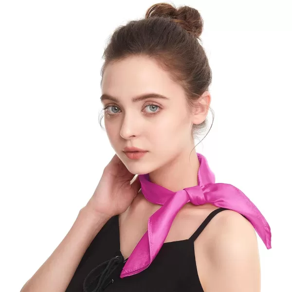 Zando Silk Feeling Scarf Square Chiffon Scarf Solid Color Bandanas Retro Scarfs for Women Neck Scarf Purse Scarf