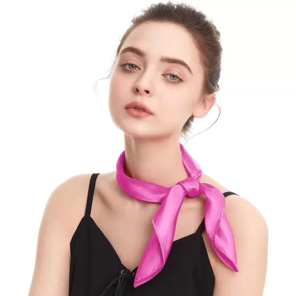 Zando Silk Feeling Scarf Square Chiffon Scarf Solid Color Bandanas Retro Scarfs for Women Neck Scarf Purse Scarf