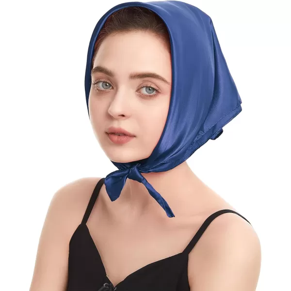Zando Silk Feeling Scarf Square Chiffon Scarf Solid Color Bandanas Retro Scarfs for Women Neck Scarf Purse Scarf