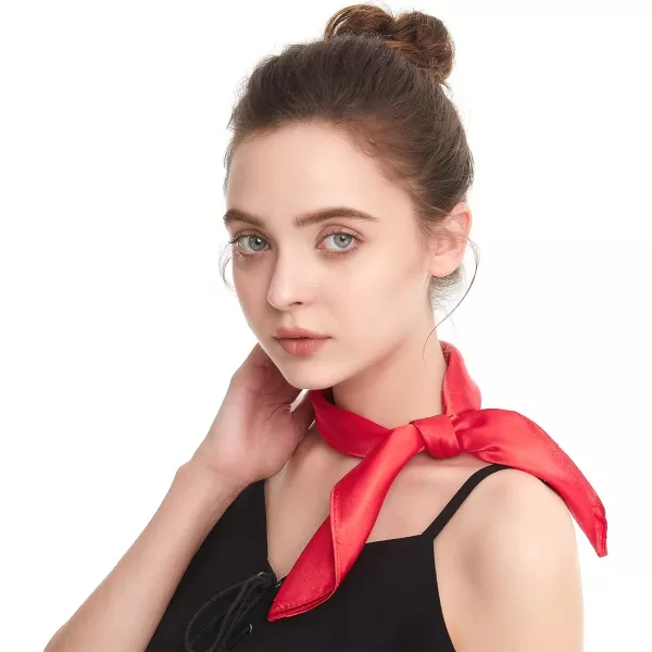 Zando Silk Feeling Scarf Square Chiffon Scarf Solid Color Bandanas Retro Scarfs for Women Neck Scarf Purse Scarf