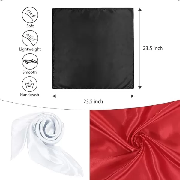 Zando Silk Feeling Scarf Square Chiffon Scarf Solid Color Bandanas Retro Scarfs for Women Neck Scarf Purse Scarf