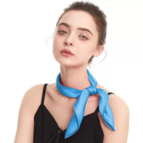 Zando Silk Feeling Scarf Square Chiffon Scarf Solid Color Bandanas Retro Scarfs for Women Neck Scarf Purse Scarf