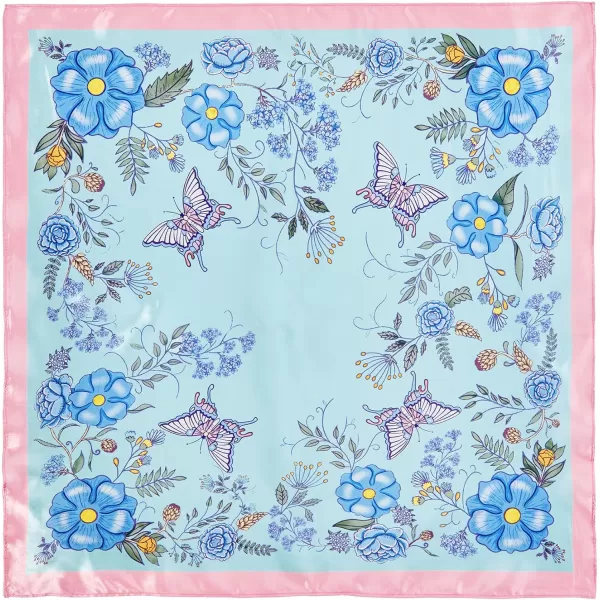 Zando Silk Feeling Scarf Square Chiffon Scarf Solid Color Bandanas Retro Scarfs for Women Neck Scarf Purse Scarf