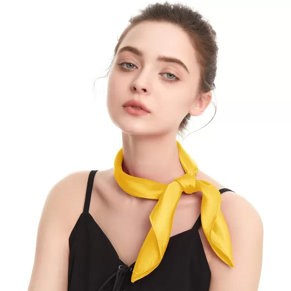 Zando Silk Feeling Scarf Square Chiffon Scarf Solid Color Bandanas Retro Scarfs for Women Neck Scarf Purse Scarf