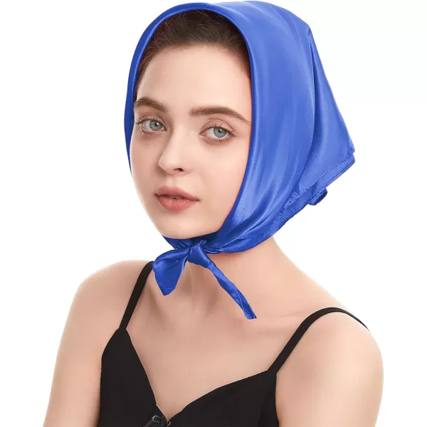 Zando Silk Feeling Scarf Square Chiffon Scarf Solid Color Bandanas Retro Scarfs for Women Neck Scarf Purse Scarf
