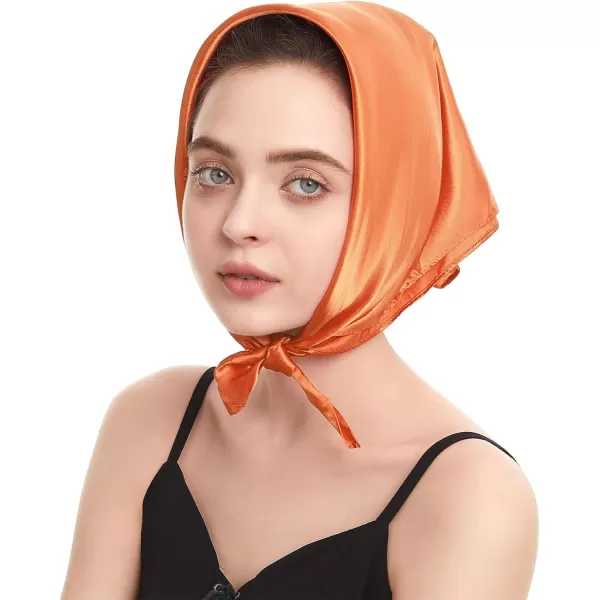 Zando Silk Feeling Scarf Square Chiffon Scarf Solid Color Bandanas Retro Scarfs for Women Neck Scarf Purse Scarf