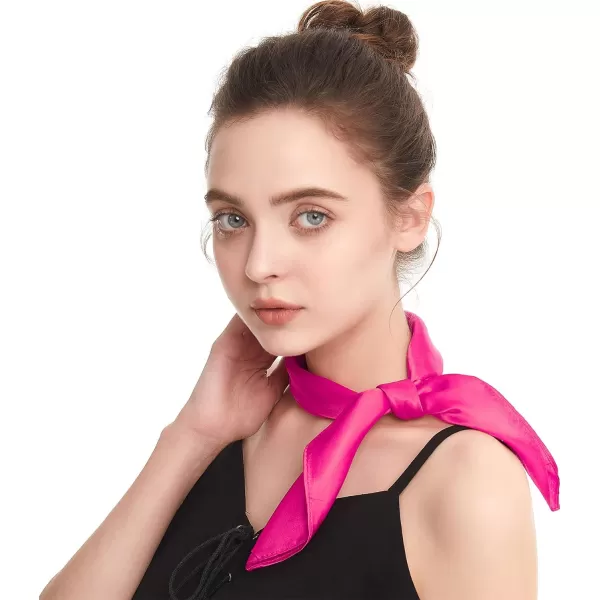 Zando Silk Feeling Scarf Square Chiffon Scarf Solid Color Bandanas Retro Scarfs for Women Neck Scarf Purse Scarf