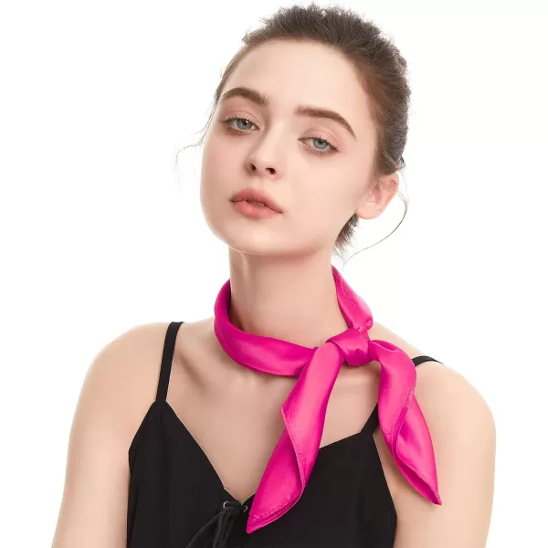 Zando Silk Feeling Scarf Square Chiffon Scarf Solid Color Bandanas Retro Scarfs for Women Neck Scarf Purse Scarf