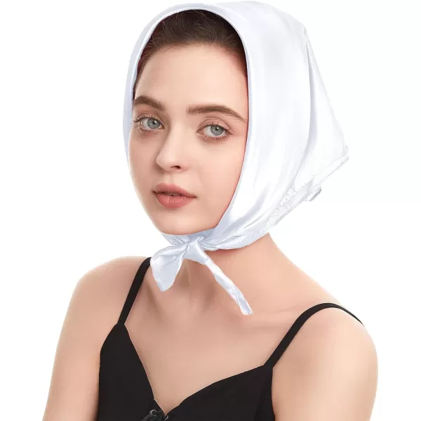 Zando Silk Feeling Scarf Square Chiffon Scarf Solid Color Bandanas Retro Scarfs for Women Neck Scarf Purse Scarf