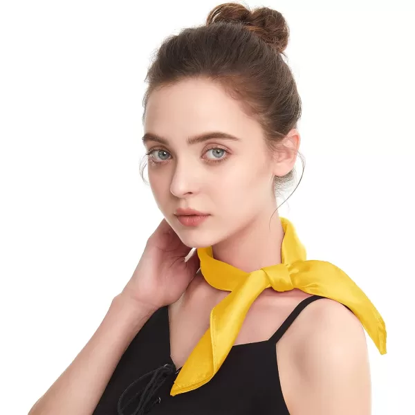 Zando Silk Feeling Scarf Square Chiffon Scarf Solid Color Bandanas Retro Scarfs for Women Neck Scarf Purse Scarf