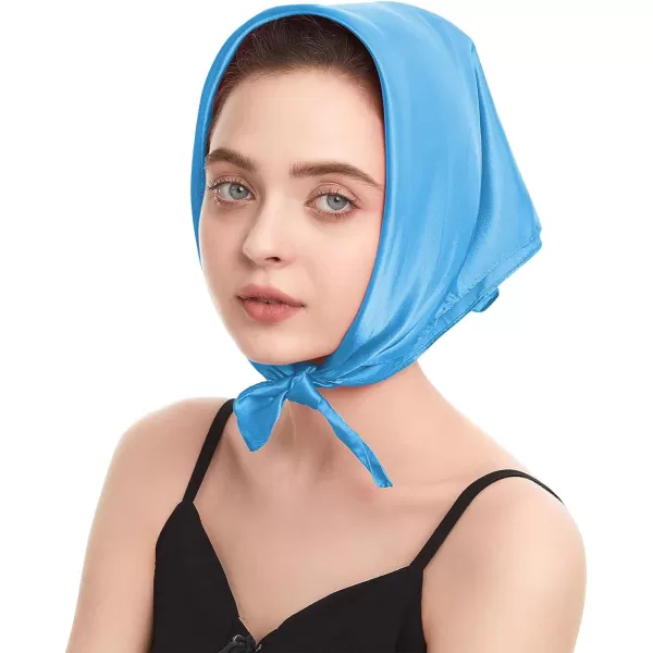 Zando Silk Feeling Scarf Square Chiffon Scarf Solid Color Bandanas Retro Scarfs for Women Neck Scarf Purse Scarf
