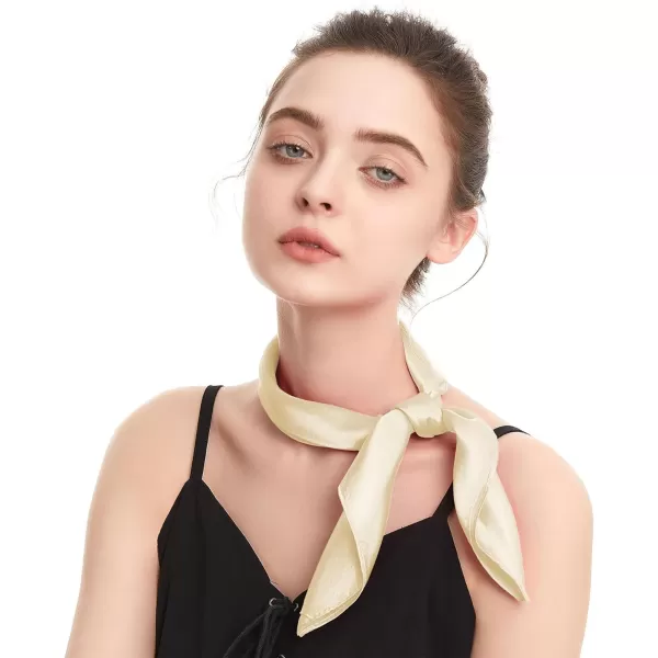 Zando Silk Feeling Scarf Square Chiffon Scarf Solid Color Bandanas Retro Scarfs for Women Neck Scarf Purse Scarf