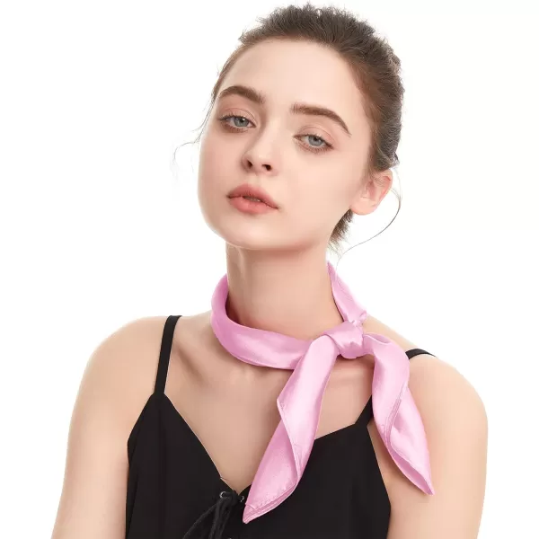 Zando Silk Feeling Scarf Square Chiffon Scarf Solid Color Bandanas Retro Scarfs for Women Neck Scarf Purse Scarf