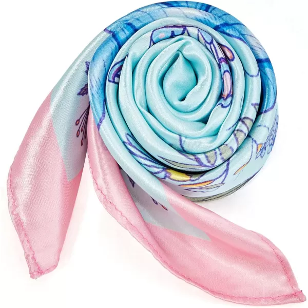 Zando Silk Feeling Scarf Square Chiffon Scarf Solid Color Bandanas Retro Scarfs for Women Neck Scarf Purse Scarf