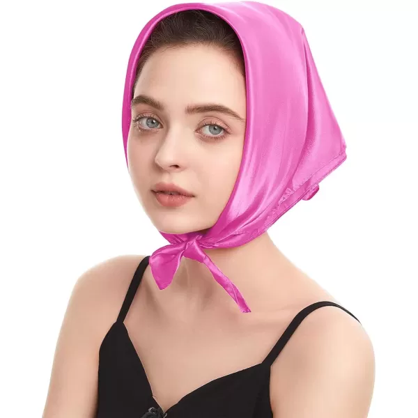 Zando Silk Feeling Scarf Square Chiffon Scarf Solid Color Bandanas Retro Scarfs for Women Neck Scarf Purse Scarf