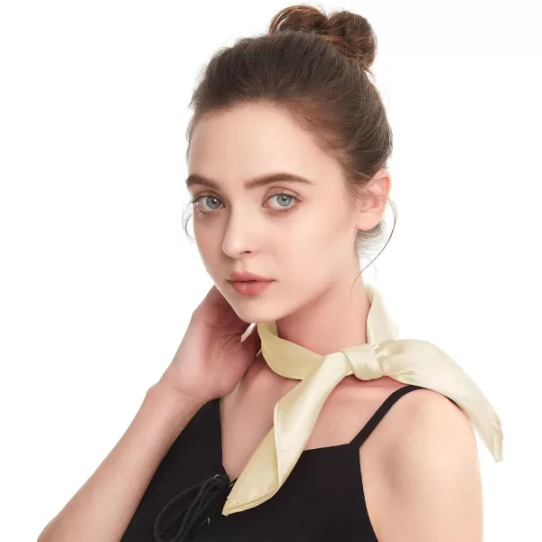 Zando Silk Feeling Scarf Square Chiffon Scarf Solid Color Bandanas Retro Scarfs for Women Neck Scarf Purse Scarf