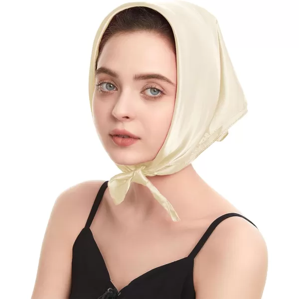Zando Silk Feeling Scarf Square Chiffon Scarf Solid Color Bandanas Retro Scarfs for Women Neck Scarf Purse Scarf