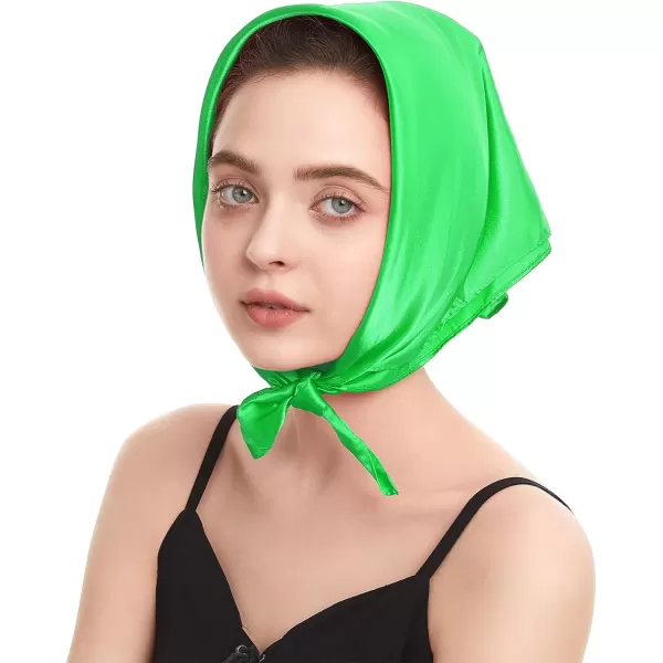 Zando Silk Feeling Scarf Square Chiffon Scarf Solid Color Bandanas Retro Scarfs for Women Neck Scarf Purse Scarf
