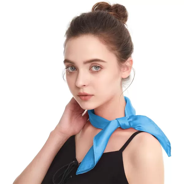 Zando Silk Feeling Scarf Square Chiffon Scarf Solid Color Bandanas Retro Scarfs for Women Neck Scarf Purse Scarf