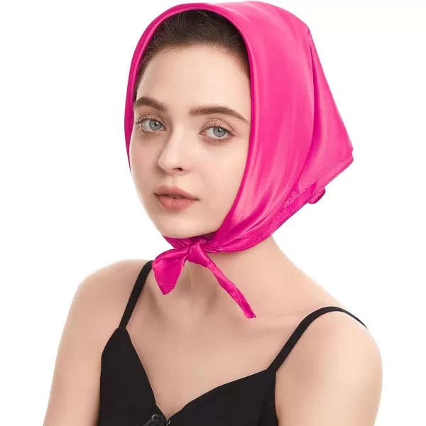 Zando Silk Feeling Scarf Square Chiffon Scarf Solid Color Bandanas Retro Scarfs for Women Neck Scarf Purse Scarf