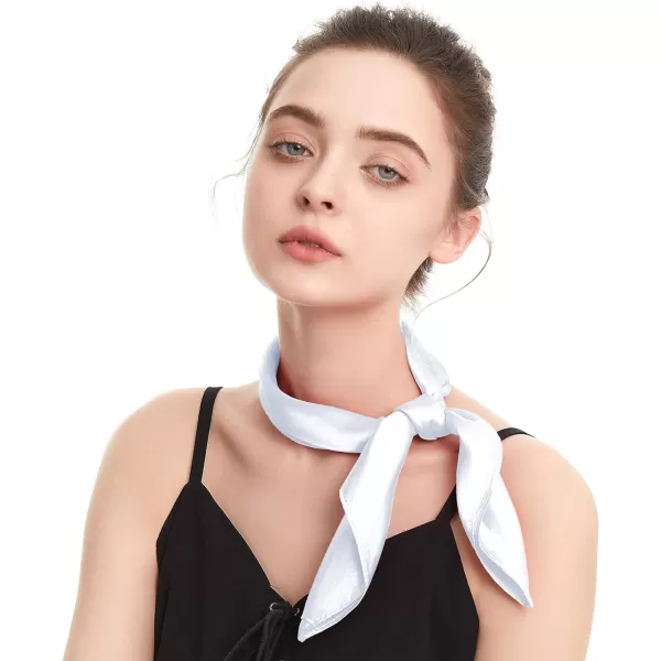 Zando Silk Feeling Scarf Square Chiffon Scarf Solid Color Bandanas Retro Scarfs for Women Neck Scarf Purse Scarf