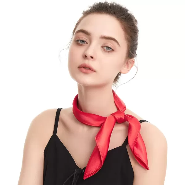 Zando Silk Feeling Scarf Square Chiffon Scarf Solid Color Bandanas Retro Scarfs for Women Neck Scarf Purse Scarf