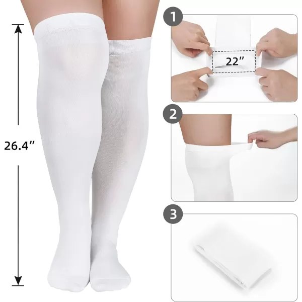 Zando Women Plus Size Thigh High Stockings Over the Knee Thin Tube Socks Long Sport Tights Casual Striped Leg Warmers