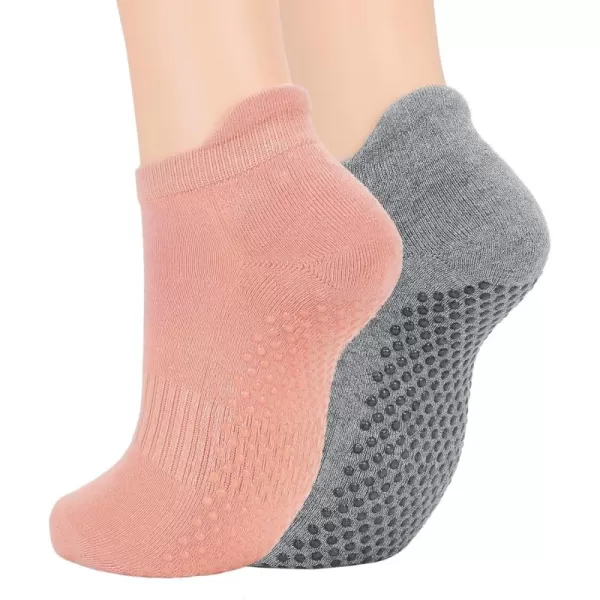Zando Grip Pilates Socks for Women Non-slip Yoga Athletic Socks for Barre Ballet Barefoot Workout Hospital