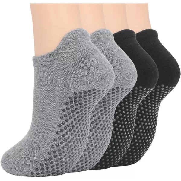 Zando Grip Pilates Socks for Women Non-slip Yoga Athletic Socks for Barre Ballet Barefoot Workout Hospital