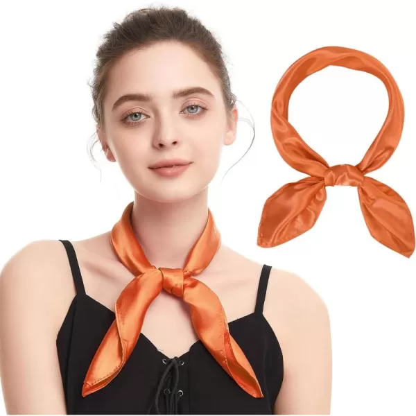 Zando Silk Feeling Scarf Square Chiffon Scarf Solid Color Bandanas Retro Scarfs for Women Neck Scarf Purse Scarf