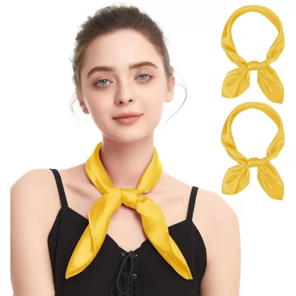 Zando Silk Feeling Scarf Square Chiffon Scarf Solid Color Bandanas Retro Scarfs for Women Neck Scarf Purse Scarf