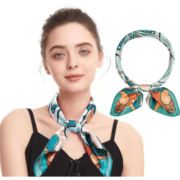 Zando Silk Feeling Scarf Square Chiffon Scarf Solid Color Bandanas Retro Scarfs for Women Neck Scarf Purse Scarf