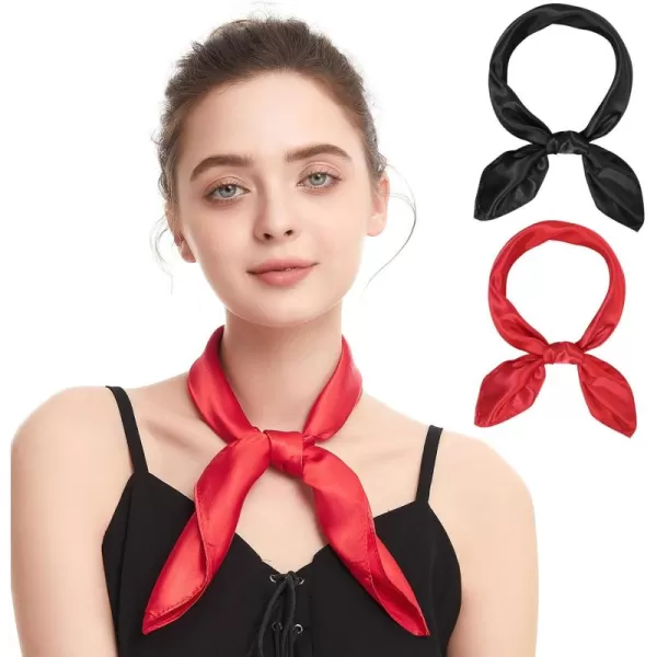 Zando Silk Feeling Scarf Square Chiffon Scarf Solid Color Bandanas Retro Scarfs for Women Neck Scarf Purse Scarf