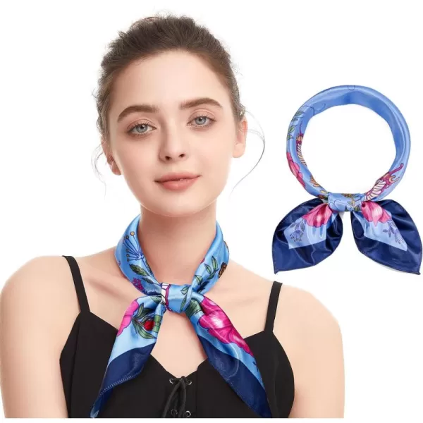 Zando Silk Feeling Scarf Square Chiffon Scarf Solid Color Bandanas Retro Scarfs for Women Neck Scarf Purse Scarf