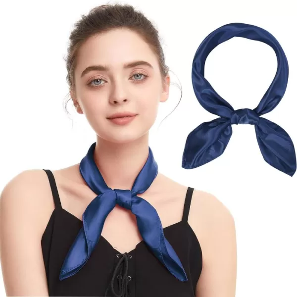 Zando Silk Feeling Scarf Square Chiffon Scarf Solid Color Bandanas Retro Scarfs for Women Neck Scarf Purse Scarf