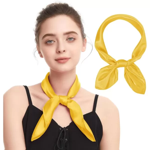Zando Silk Feeling Scarf Square Chiffon Scarf Solid Color Bandanas Retro Scarfs for Women Neck Scarf Purse Scarf