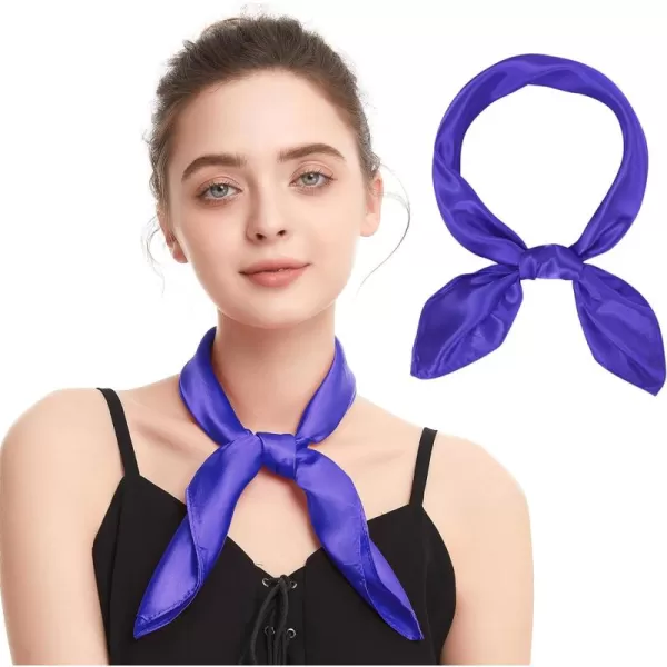 Zando Silk Feeling Scarf Square Chiffon Scarf Solid Color Bandanas Retro Scarfs for Women Neck Scarf Purse Scarf