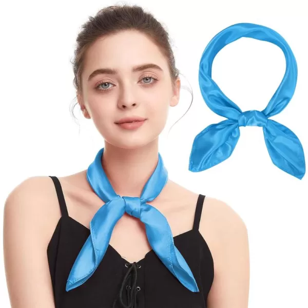 Zando Silk Feeling Scarf Square Chiffon Scarf Solid Color Bandanas Retro Scarfs for Women Neck Scarf Purse Scarf