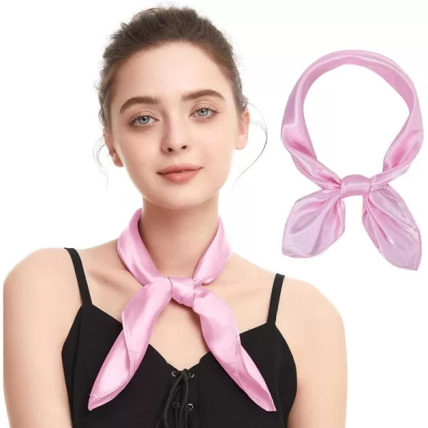Zando Silk Feeling Scarf Square Chiffon Scarf Solid Color Bandanas Retro Scarfs for Women Neck Scarf Purse Scarf